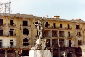 Martyr's Square, Beirut, during the civil war