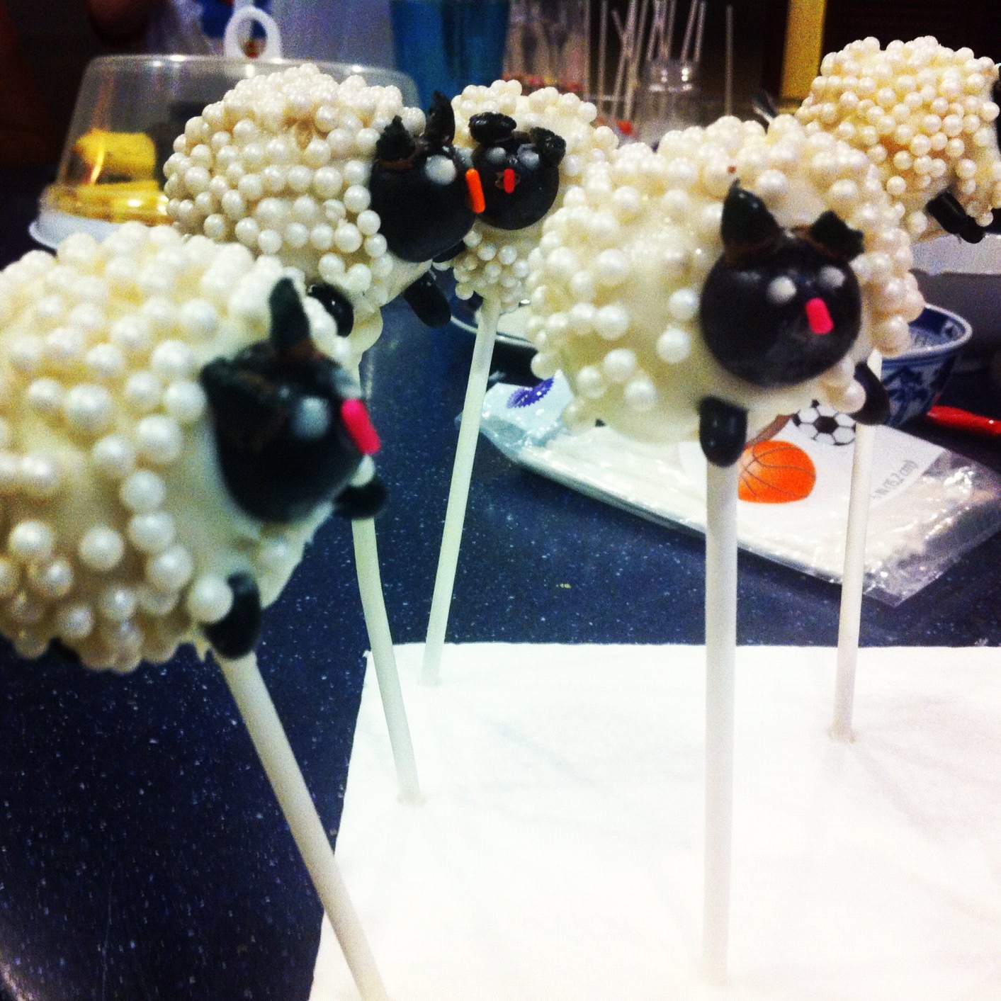 The day before Eid, I made sheep cake pops for an Eid party I was going to. They were a hit!
