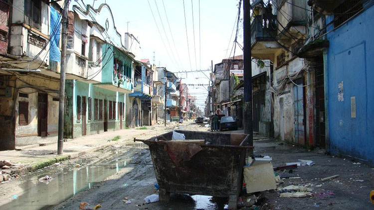 Dirty street in Colon, Panama