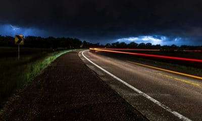 Country road at night