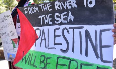 Meta - From the river to the sea pro-Palestine protest sign