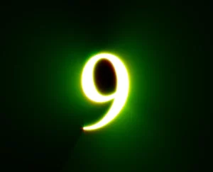 Glowing number 9
