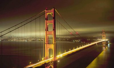 San Francisco's Golden Gate Bridge at night