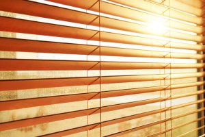 Sun through window blinds