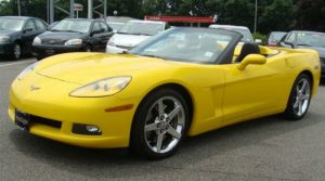 Yellow Corvette convertible